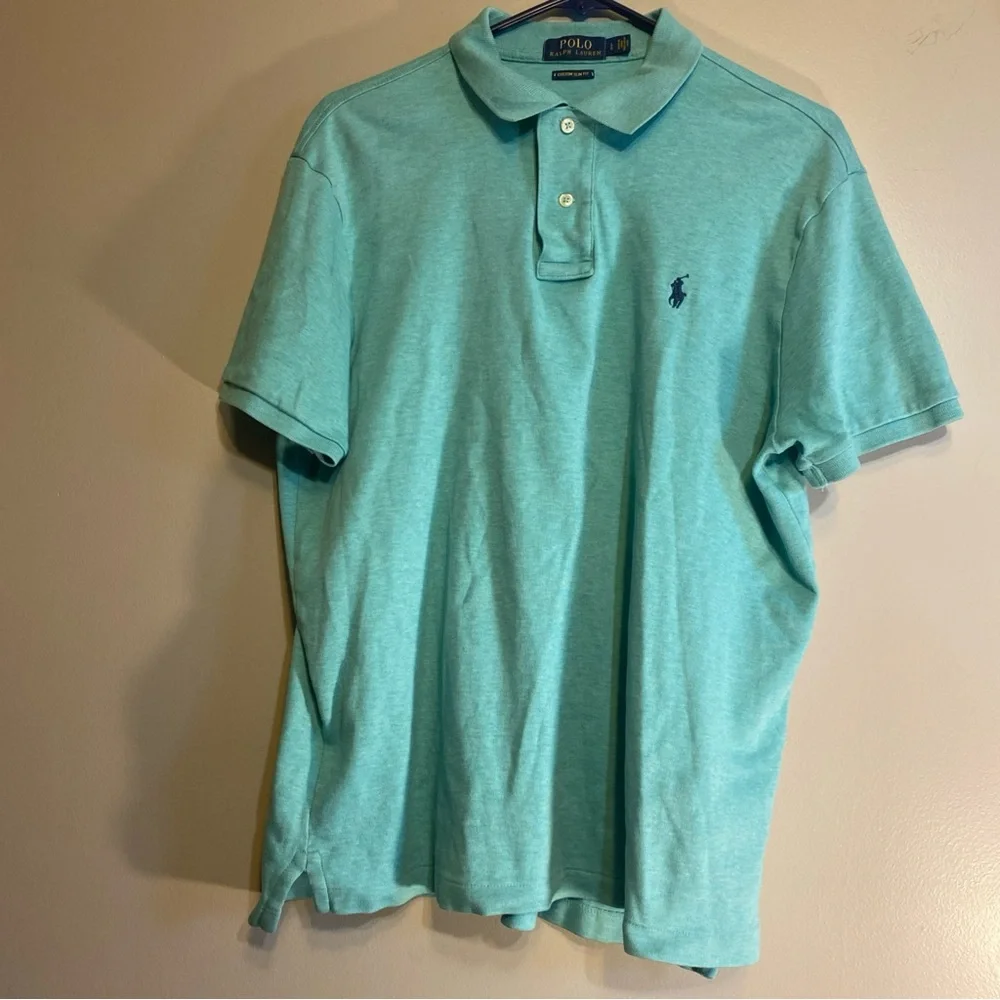 Polo Ralph Lauren Sea Foam Green L Custom Slim Fit Golf Polo Shirt Men’s Preppy‎